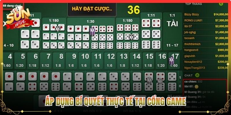 Áp dụng bí quyết thực tế tại cổng game